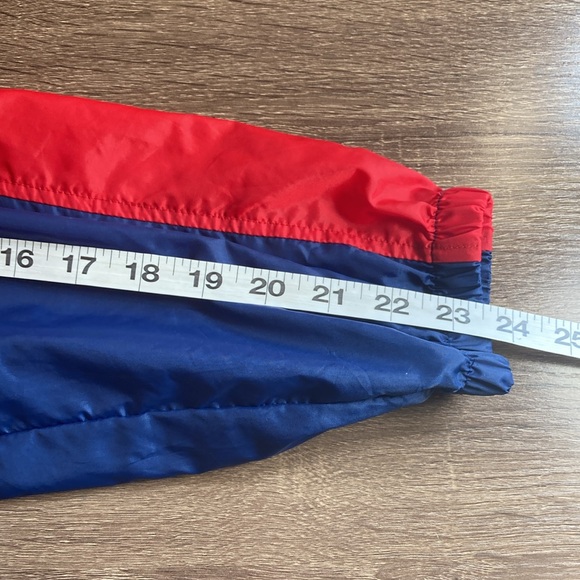 Vintage Spalding Jacket Mens Medium Red Blue Full Zip Pockets Track Windbreaker - Picture 5 of 9